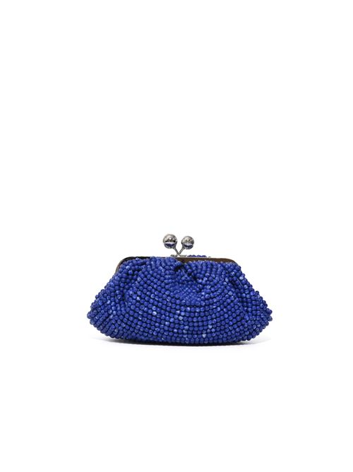 Borsa Pasticcino Bag small WKAESCHIMO con perle in resina ricamate Blu notte WEEKEND MAX MARA | 2615511085600005